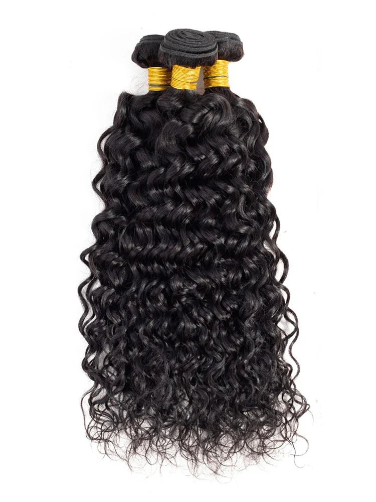 Glamorous close-up of Brazilian Remy Water Wave Hair, embodying beauty with a natural look and feel.