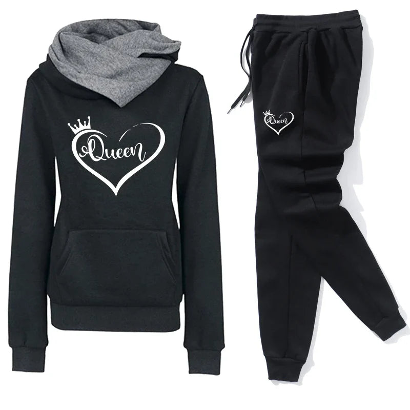 Elegant women's outdoor tracksuit featuring a stylish hood and drawstring, crafted for a luxurious experience in full-length, perfect for casual outings.