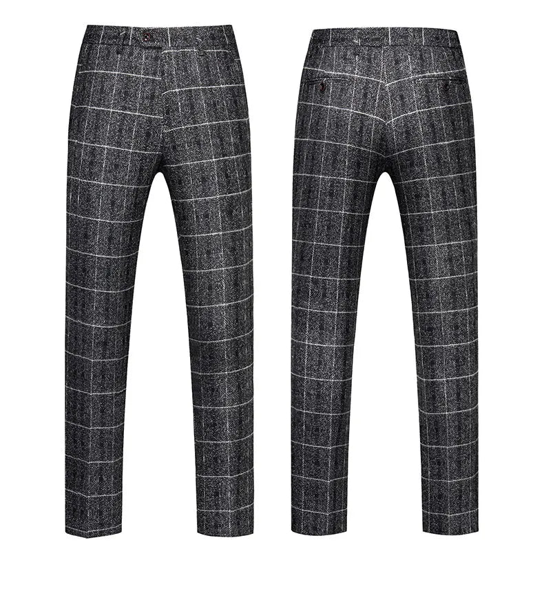 Sophisticated men's smart casual suit set in polyester and viscose blend, designed for a polished look at formal occasions.