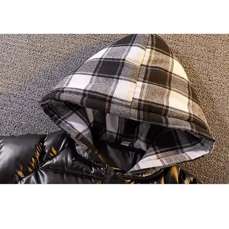 Sophisticated boys' down parka with zip closure, suitable for ages 3T-13Y, crafted for superior warmth and comfort in winter.