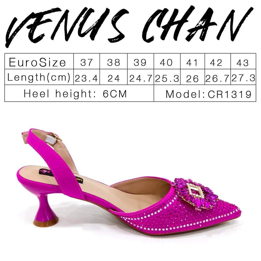 High-quality women's party shoes in a classic design, shown with a chic matching handbag, perfect for spring and summer celebrations.