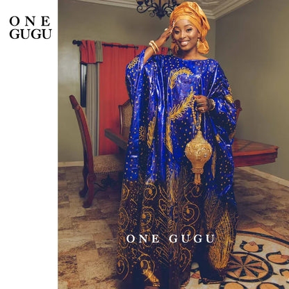 Sophisticated Premium Nigerian Bazin Riche Dashiki gown showcasing standard thickness and traditional craftsmanship, perfect for any formal or festive gathering.