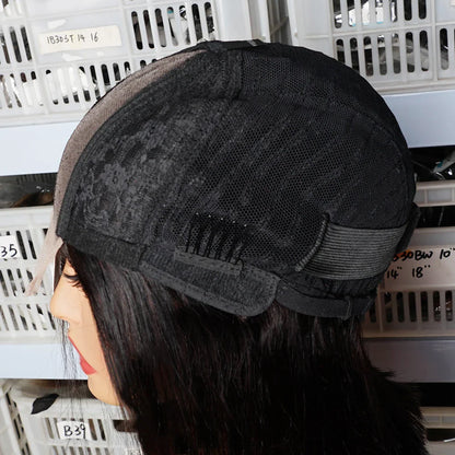 250% High Density Short Bob Wig featuring a 2x6 Lace with Deep Middle Part, crafted from premium Remy Vietnamese hair, showcasing a luxurious straight texture for an elegant look.