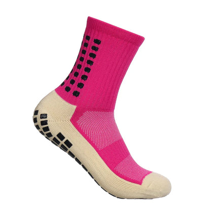 Luxury MagiMobo Grip Non-Slip Mid-Calf Football Socks for Men in durable nylon, designed for elite athletes and sports enthusiasts.