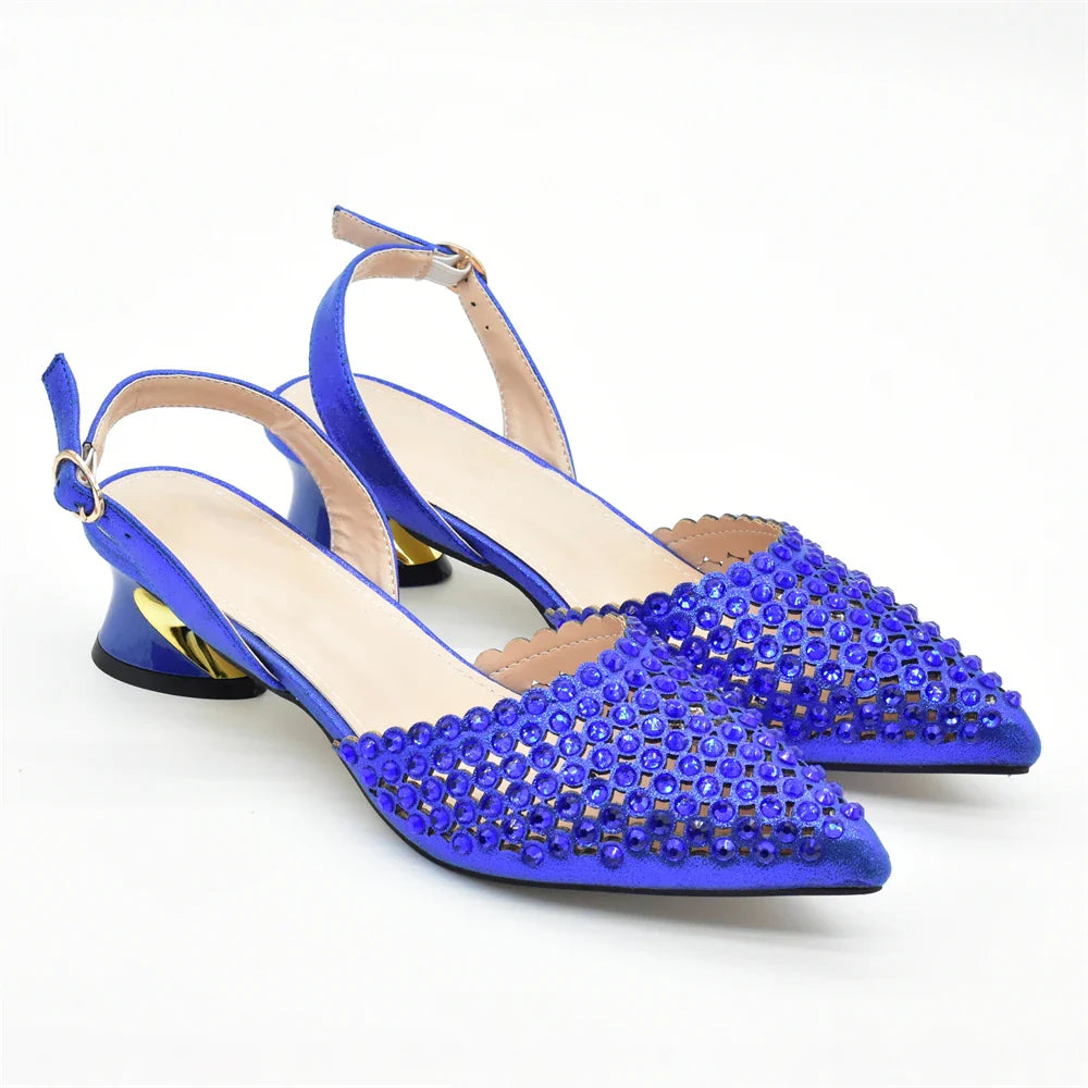 Lifestyle image featuring Luxury Italian Rhinestone Women’s Pumps and Matching Bag by Hot Trends Area, showcasing the ensemble at a sophisticated evening event.