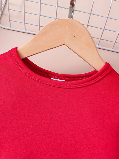 Delicate flared sleeve design of the luxury top for girls, featured in the stunning 2-piece casual spring ensemble for ages 4-6.