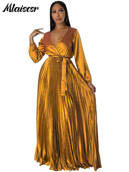 Mlaiscsr women's exquisite dress styled for autumn festivities, showcasing a pullover design with slight stretch for comfortable luxury.