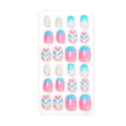 Sophisticated detail of high-quality acrylic press-on nails for children, featuring enchanting flower designs that provide a glamorous touch to nail decoration.