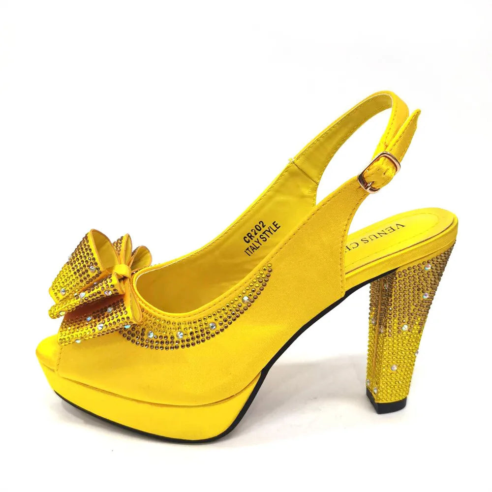 Luxury pointed toe slingback sandals in coffee, elegantly paired with a matching handbag set, showcasing a high-fashion design for women.