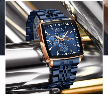 Stainless steel band of a luxury men's waterproof smart watch, highlighting its durable and stylish design.