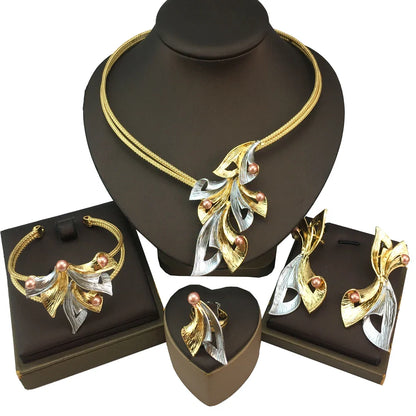 Elegant display of a colorful Brazilian lightweight jewelry set for women, featuring adjustable sizes and high-quality materials.