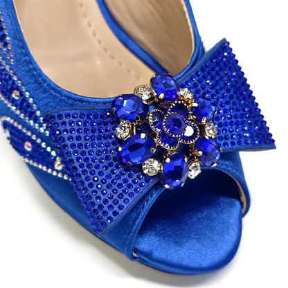 Sophisticated ensemble featuring Venus Chan Peep Toe High Heels and matching handbag, embodying luxury and style for upscale events and celebrations.