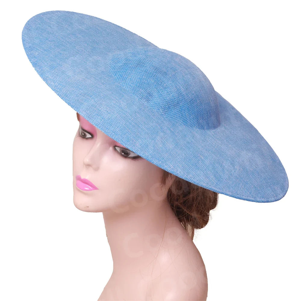Elegant 40CM big fascinator base for women, perfect for DIY hair accessories, wedding or derby hats, showcasing fashion-forward style.