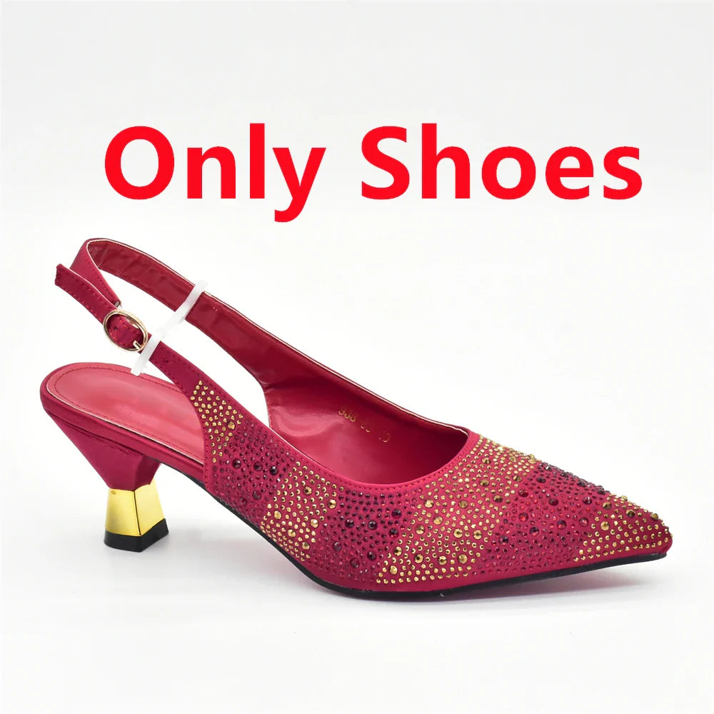 Luxurious Italian designer women's shoe and matching bag set featuring crystal embellished pumps in elegant silver and black.