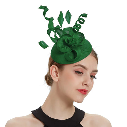 Elegant women's fascinator hat with hair clip, featuring a stylish folding design, perfect for bridal, cocktail, and festival events.