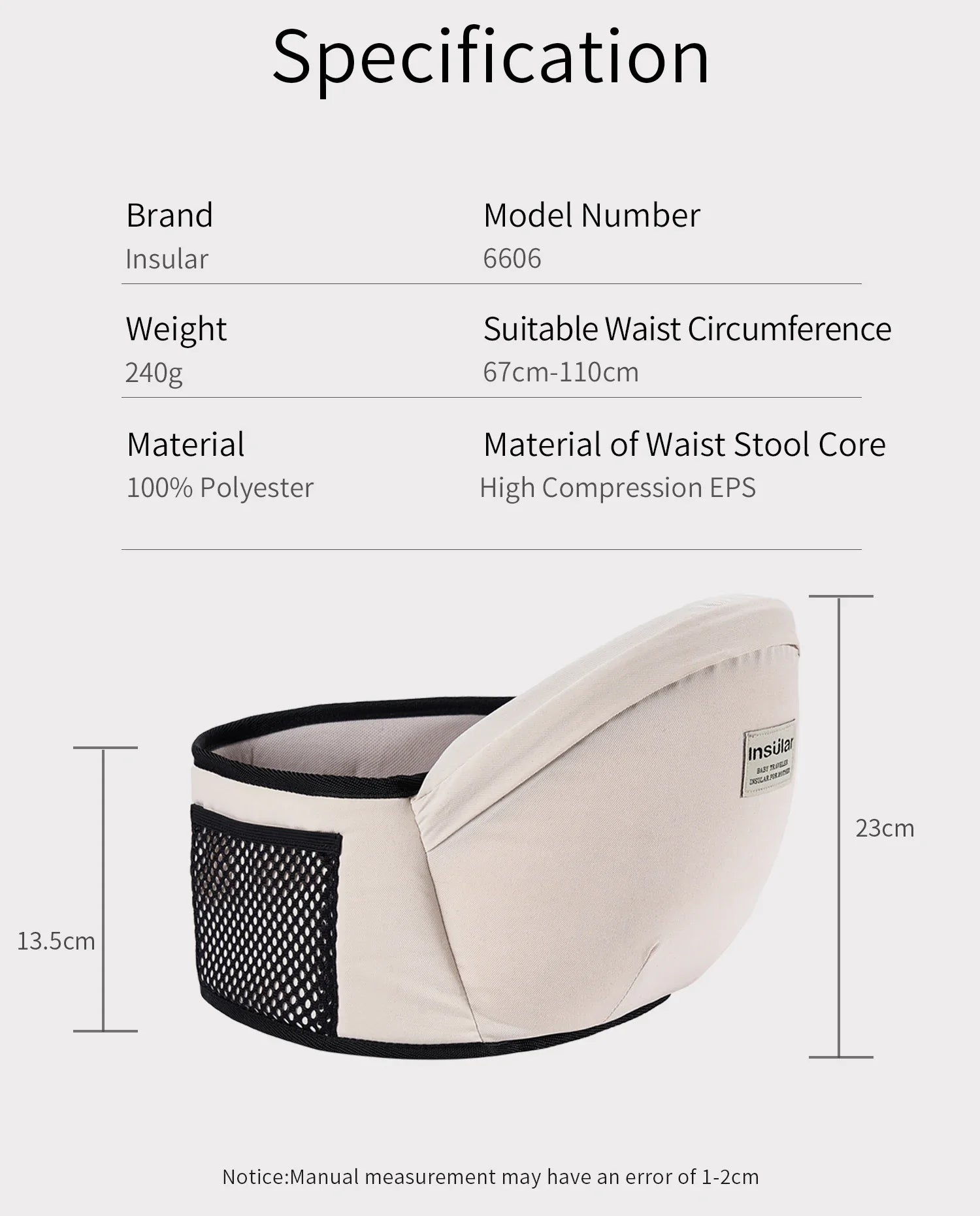 Chic baby carrier from Insular, originating from Zhejiang, China, tailored for infants, combining luxury and utmost comfort.