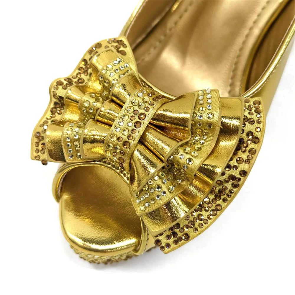 Elegant green open toe diamond pumps for women, featuring a stylish peep toe design and high spike heels, perfect for parties and special occasions.