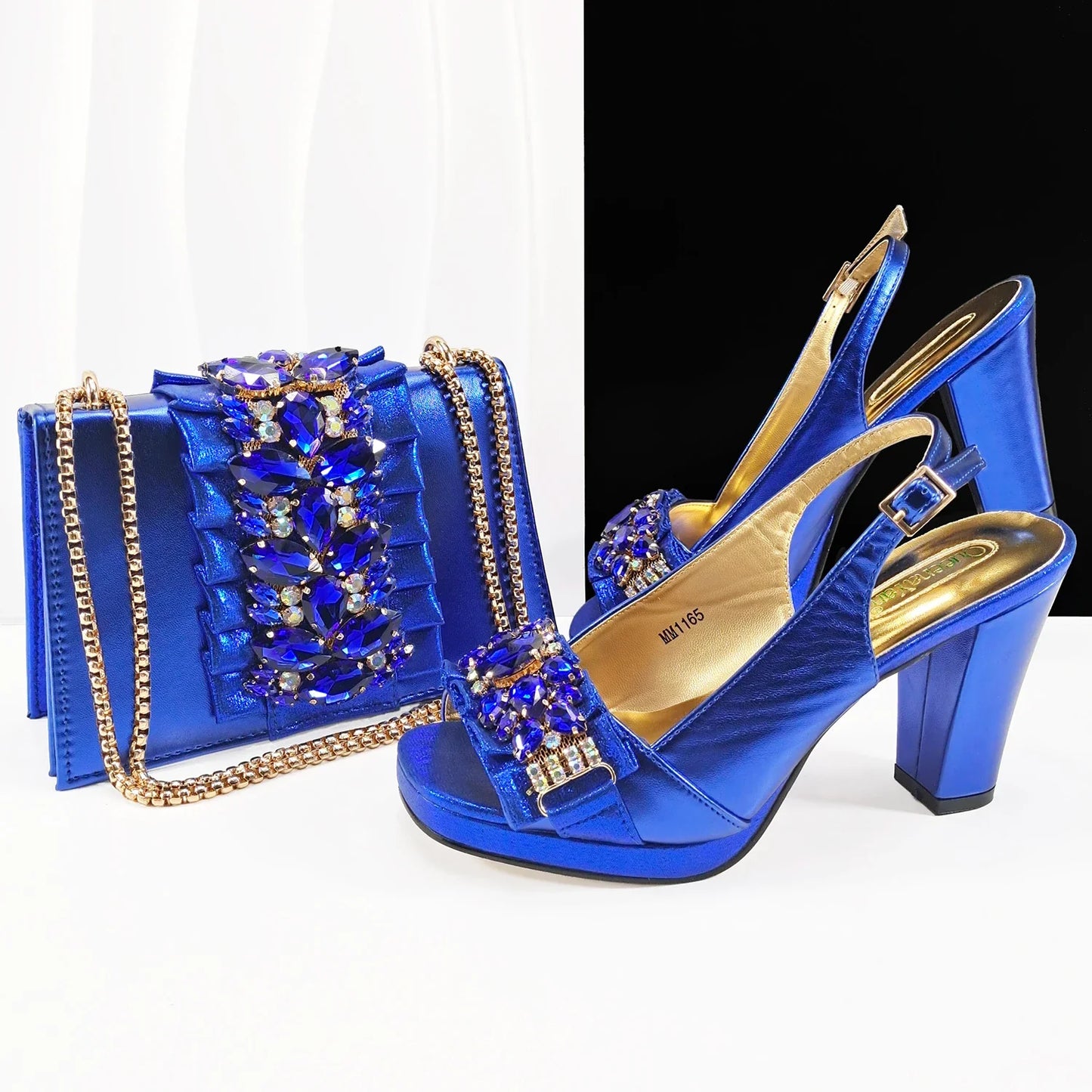 Giyu Women's stylish match of high heel peep toe shoes and handbag set, featuring sophisticated design with 5-7cm platforms for a chic boost in style.