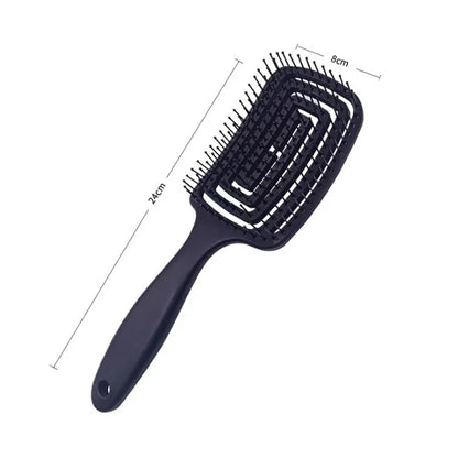 Versatile elastic hollow out massage comb available in a chic style, perfect for achieving effortlessly beautiful hair and scalp relaxation.