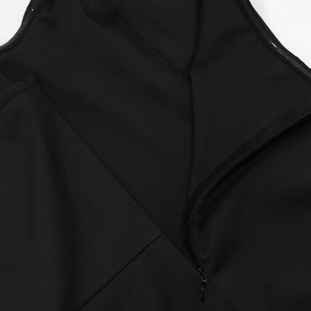 Luxurious women's jumpsuit in a solid pattern, designed with a flattering skinny fit and elegant folds, perfect for formal occasions or high street style.