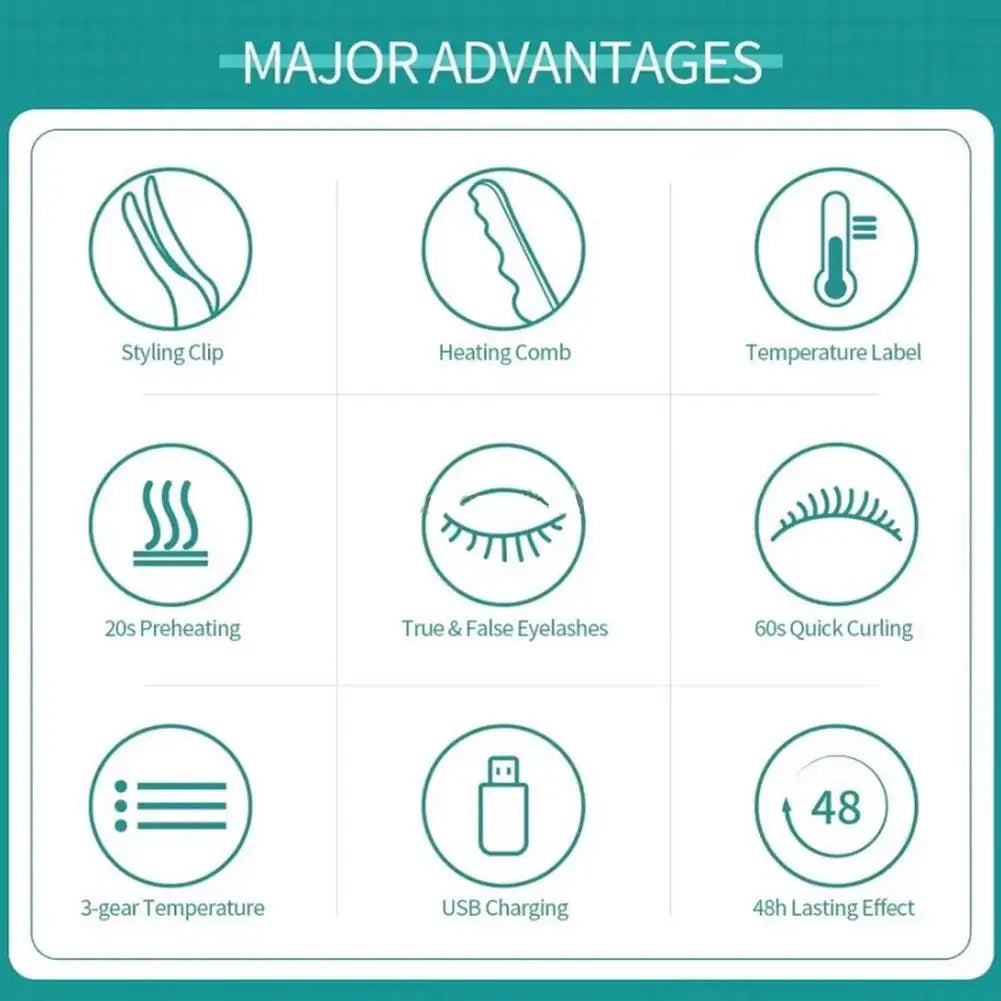 Chic electric heated lash curler displaying innovative technology for achieving beautiful curls with ease.