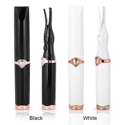 USB rechargeable portable eyelash curler, elegantly designed for effortless natural curling and enhancing eye glamour.