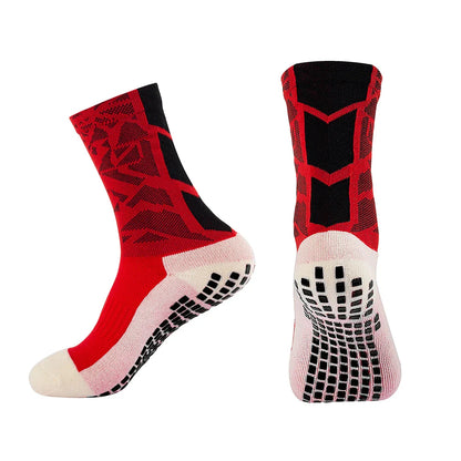 Elegant MagiMobo Grip Non-Slip Mid-Calf Football Socks crafted from durable nylon, designed for men seeking high-performance sportswear.