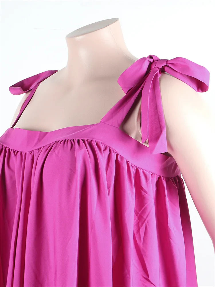 Sophisticated Wmstar Plus Size Maxi Dress in rich purple, designed with medium stretch for comfort and a flattering silhouette.