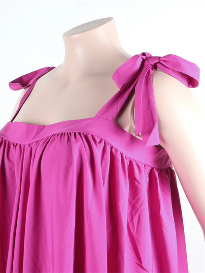 Sophisticated Wmstar Plus Size Maxi Dress in rich purple, designed with medium stretch for comfort and a flattering silhouette.