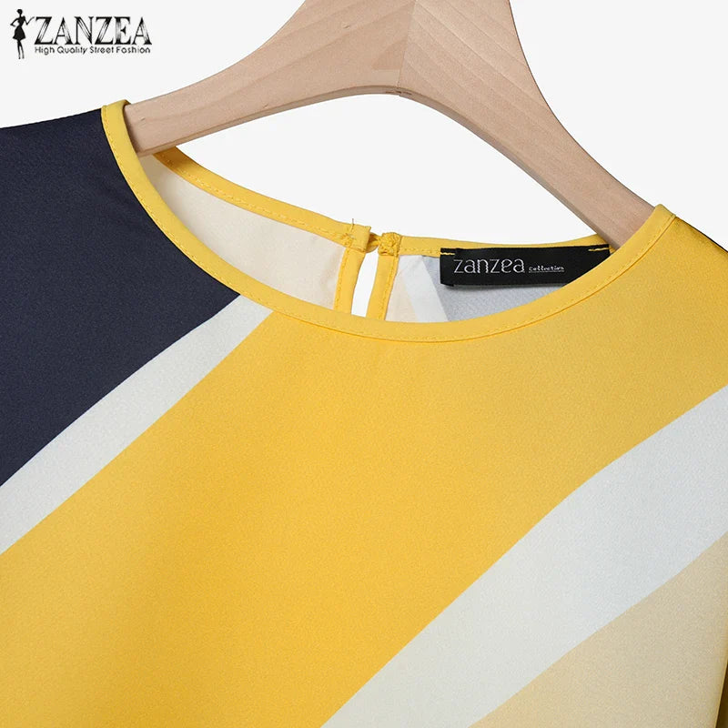 Close-up of the luxurious polyester fabric used in the ZANZEA two-piece summer pant set, showcasing the intricate print detailing and premium texture that exudes elegance.