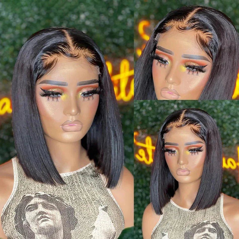 Multiple angles of the 13x4 Frontal Lace Wig, showcasing the transparent lace and overall craftsmanship suitable for elegance and style.