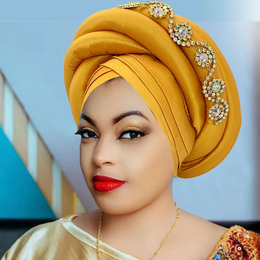 Luxurious Twisted Braid Turban Cap in exquisite raw silk, perfect for elegant styling. Ideal women's head wrap, fitting head circumferences of 56-58cm.