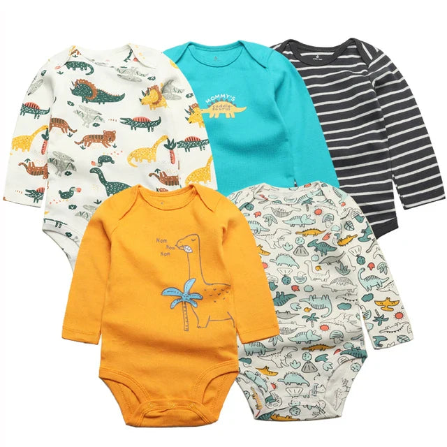 Charming unisex baby bodysuit set made from soft cotton, designed for comfort and style, suitable for infants aged 0-1 year.