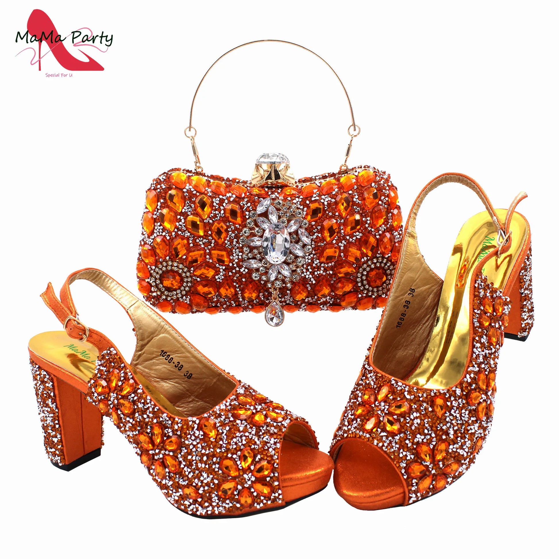 Stylish red women's sandal and bag set, exuding opulence and sophistication for special events.