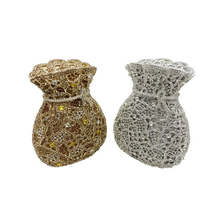 Luxury Women's Crystal Clutch Evening Bag, elegantly designed minaudiere for parties and special occasions, showcasing sparkling diamond detailing.