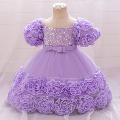 Luxurious tulle gown in multiple vibrant colours, designed for girls aged 4-10, making every celebration memorable.