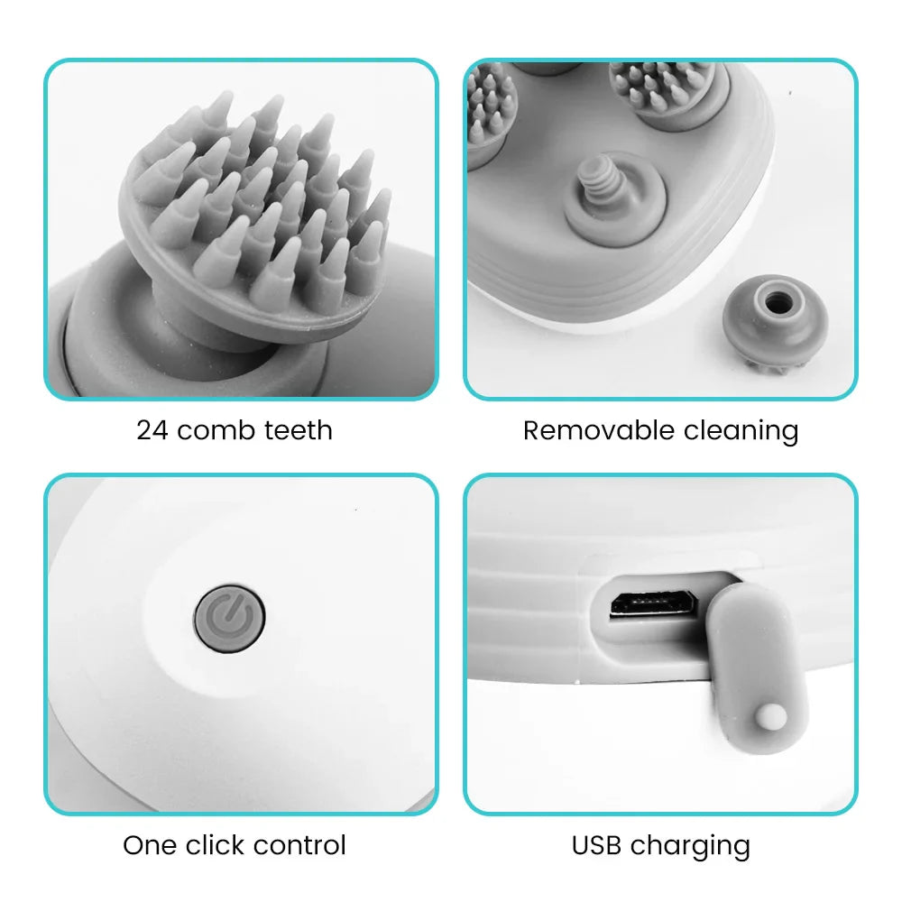 Luxury SALORIE Electric Wireless Head Massager showcasing its sleek design for ultimate deep tissue relaxation and scalp therapy.