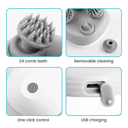 Luxury SALORIE Electric Wireless Head Massager showcasing its sleek design for ultimate deep tissue relaxation and scalp therapy.