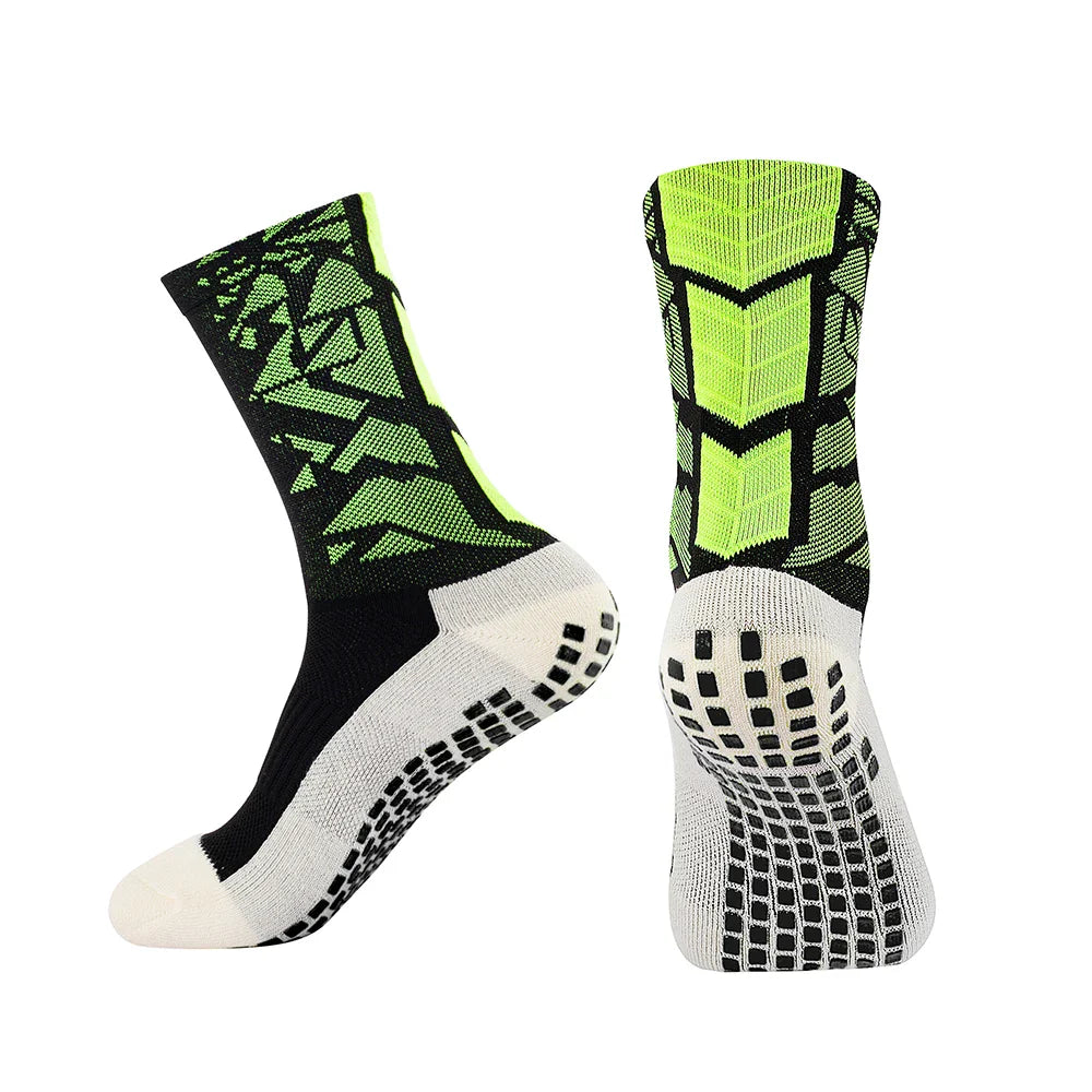 Elegant knee-high MagiMobo football socks showcasing a non-slip grip, perfect for enhancing performance on the field.
