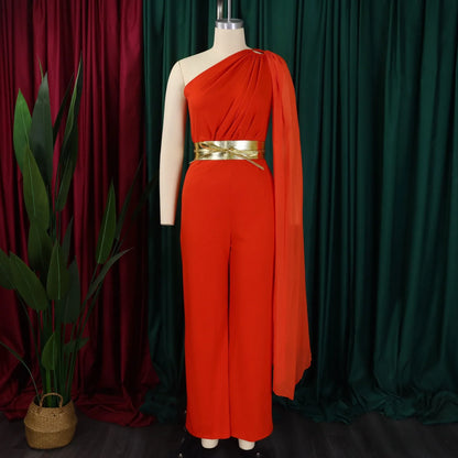 Chic full-length women's jumpsuit with a modern cut, designed to enhance silhouette and provide comfort, suitable for all seasons.