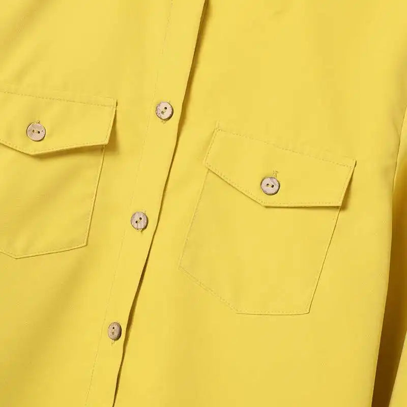 Stylish women's 2PCS outfit displayed on a model, showcasing an elegant lapel neck shirt paired with wide leg pants, perfect for upscale events and casual outings.