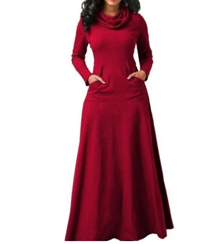Hot Trends Area's Elegant Women’s Ankle-Length Dress showcasing a flattering casual style with refined details and pockets.