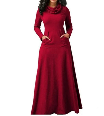 Hot Trends Area's Elegant Women’s Ankle-Length Dress showcasing a flattering casual style with refined details and pockets.