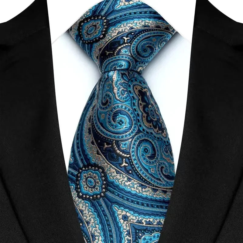 Sumptuous polyester neck tie for men, distinguished by its floral jacquard texture, exuding luxury and elegance.