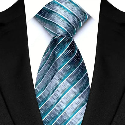 Stylish men's neck tie in a striking striped pattern, available in 41 vibrant colour options, ideal for versatile wardrobes.