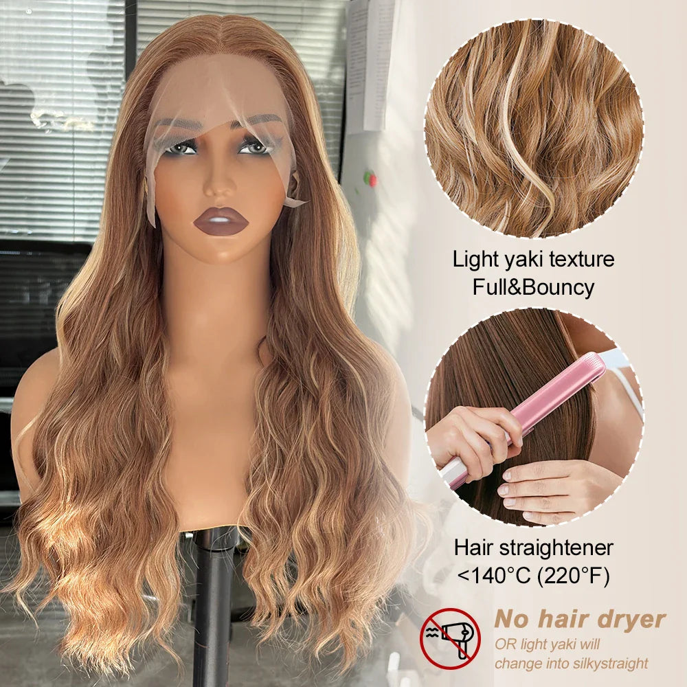 Versatile styling of the 13x6 body wave ombre lace front wig, perfect for daily use, highlighting its luxurious texture and effortless elegance.