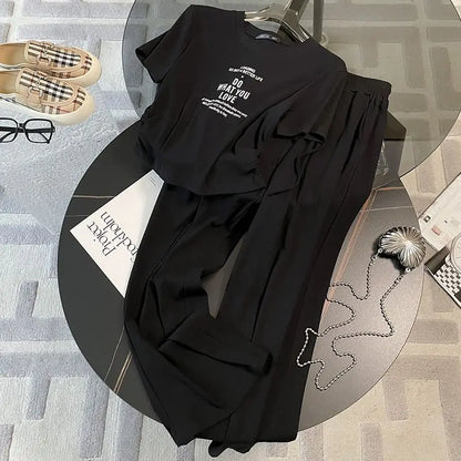 Fashion-forward women's two-piece outfit displayed on a mannequin, featuring a solid colour, suitable for a stylish summer wardrobe.