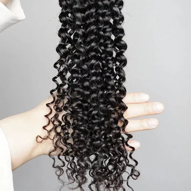 Premium quality Indian human hair bulk for braiding, featuring luscious jerry curls, offering versatility in styling.