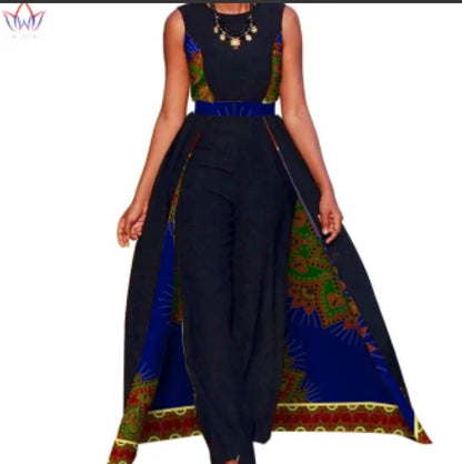 Elegant African print dress for women in traditional Dashiki Ankara style, perfect for evening parties.