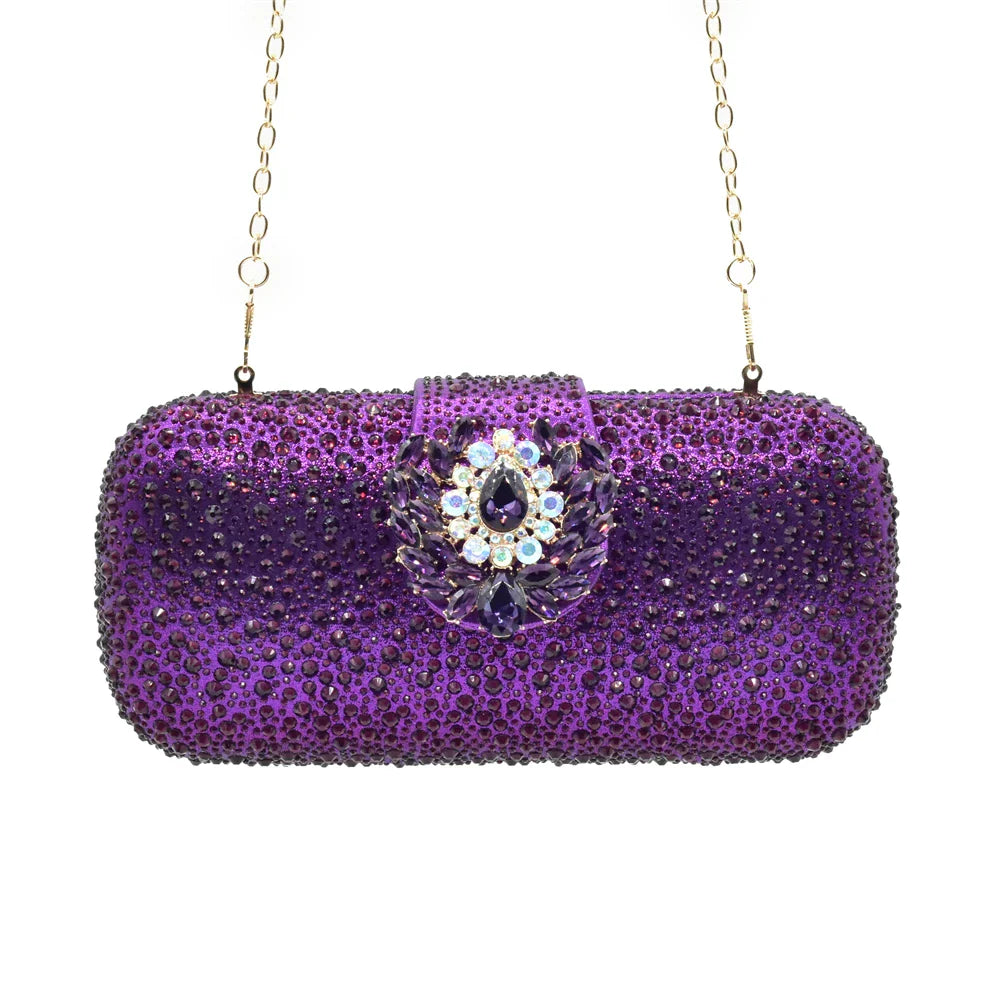 Sophisticated black rhinestone pump heels paired with a stylish matching handbag, ideal for formal occasions and celebrations.